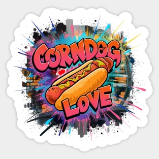 Corndog Love Design Sticker
